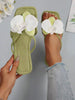 French Flat Floral Slip-On Slippers For Women, Flip Flops, New Summer Fashion Casual Sandals, Suitable For Date, Party, Commute, Shopping, Gathering