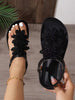 Women's Floral Decor Open Toe Design Elegant Sandals Summer Fairy Tale Style Vacation Sandals.