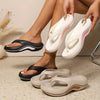 Women's Platform Flip-Flops, EVA Cloud Slippers, Summer Open-Toe Wedge Sandals, Non-Slip, Comfortable Beach And Pool Casual Flip-Flops, Comfortable An